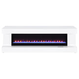 Mallory TV Stand Fireplace Console Bluetooth Speaker White High Gloss | Full | White | White High Gloss | 701813