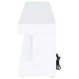 Mallory TV Stand Fireplace Console Bluetooth Speaker White High Gloss | Full | White | White High Gloss | 701813