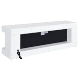 Mallory TV Stand Fireplace Console Bluetooth Speaker White High Gloss | Full | White | White High Gloss | 701813