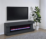 Mallory TV Stand Fireplace Console Bluetooth Speaker Grey High Gloss | Full | Grey | Grey High Gloss | 701823
