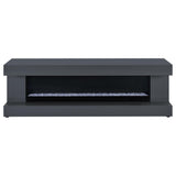 Mallory TV Stand Fireplace Console Bluetooth Speaker Grey High Gloss | Full | Grey | Grey High Gloss | 701823