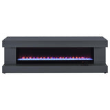 Mallory TV Stand Fireplace Console Bluetooth Speaker Grey High Gloss | Full | Grey | Grey High Gloss | 701823