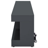 Mallory TV Stand Fireplace Console Bluetooth Speaker Grey High Gloss | Full | Grey | Grey High Gloss | 701823
