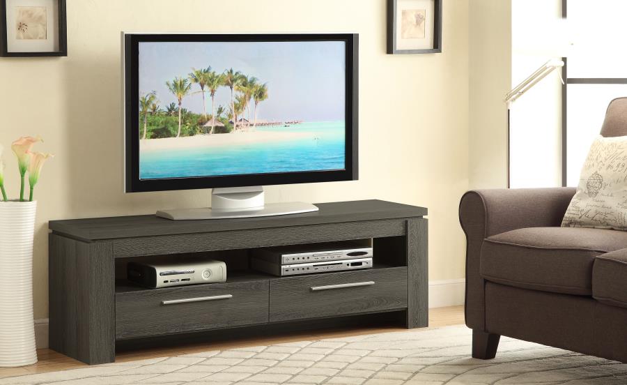 Elkton 2-drawer Engineered Wood 59-inch TV Stand Weathered Grey | Grey | Weathered Grey | 701979