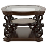 Laney 2-piece Glass Top Coffee and End Table Set Dark Merlot | Brown | Dark Merlot | 702448-S2