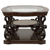 Laney 3-piece Glass Top Coffee and End Table Set Dark Merlot | Brown | Dark Merlot | 702448-S3