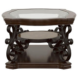 Laney 1-shelf Glass Top Rectangular Coffee Table Deep Merlot | King | Brown | Dark Merlot | 702448