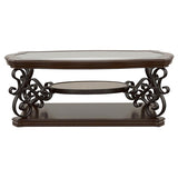Laney 1-shelf Glass Top Rectangular Coffee Table Deep Merlot | King | Brown | Dark Merlot | 702448