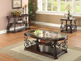 Laney 1-shelf Glass Top Rectangular Coffee Table Deep Merlot | King | Brown | Dark Merlot | 702448