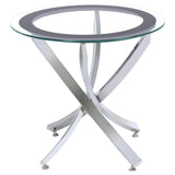 Brooke 3-piece Round Coffee and End Table Set Chrome | Silver | Chrome | 702588-S3