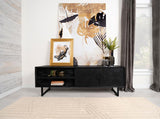Marsden 2-door Mango Wood 70-inch TV Stand Charcoal Black | Black | Charcoal Black | 703003