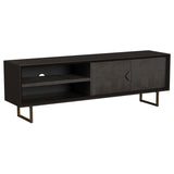 Marsden 2-door Mango Wood 70-inch TV Stand Charcoal Black | Black | Charcoal Black | 703003