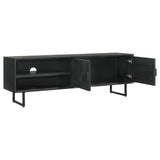 Marsden 2-door Mango Wood 70-inch TV Stand Charcoal Black | Black | Charcoal Black | 703003