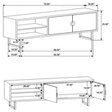 Marsden 2-door Mango Wood 70-inch TV Stand Charcoal Black | Black | Charcoal Black | 703003