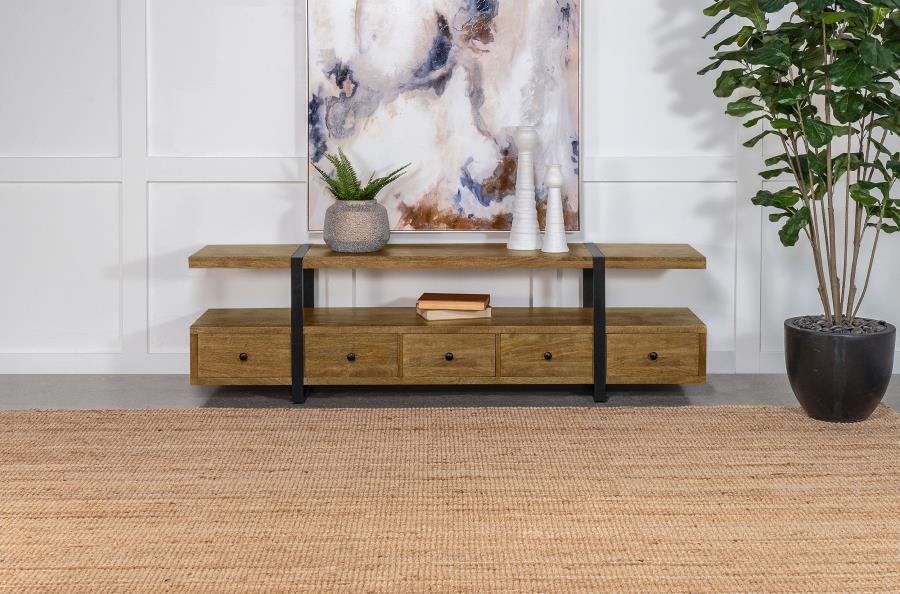 Otto 5-drawer Mango Wood 70-inch TV Stand Media Console Brown | King | Brown | 703243