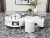 Buckley 3-piece Coffee Table and Stools Set White High Gloss | King | White | White High Gloss | 703400