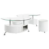 Buckley 3-piece Coffee Table and Stools Set White High Gloss | King | White | White High Gloss | 703400