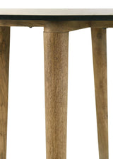 Aldis Round Marble Top Side End Table White and Natural | Full | White | 703717