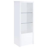 Jude 3-shelf Engineered Wood Media Tower High Gloss White | White | White High Gloss | 704254