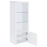 Jude 3-shelf Engineered Wood Media Tower High Gloss White | White | White High Gloss | 704254