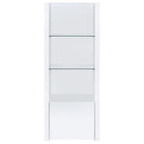 Jude 3-shelf Engineered Wood Media Tower High Gloss White | White | White High Gloss | 704254