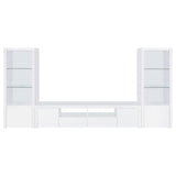 Jude 3-shelf Engineered Wood Media Tower High Gloss White | White | White High Gloss | 704254