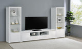 Jude 3-shelf Engineered Wood Media Tower High Gloss White | White | White High Gloss | 704254