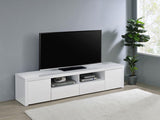 Jude 2-door Engineered Wood 79-inch TV Stand High Gloss White | White | White High Gloss | 704262