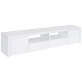 Jude 2-door Engineered Wood 79-inch TV Stand High Gloss White | White | White High Gloss | 704262