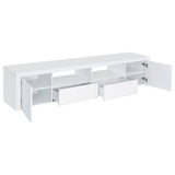 Jude 2-door Engineered Wood 79-inch TV Stand High Gloss White | White | White High Gloss | 704262