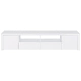 Jude 2-door Engineered Wood 79-inch TV Stand High Gloss White | White | White High Gloss | 704262