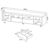 Jude 2-door Engineered Wood 79-inch TV Stand High Gloss White | White | White High Gloss | 704262