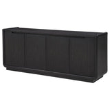 Leandro 72-inch 4-door TV Stand Media Console Burnished Black | Black | Burnished Black | 704633
