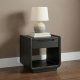 Leandro 1-drawer Wood Occasional Side End Table Burnished Black | Black | Burnished Black | 704637