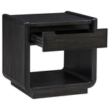 Leandro 1-drawer Wood Occasional Side End Table Burnished Black | Black | Burnished Black | 704637