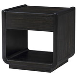 Leandro 1-drawer Wood Occasional Side End Table Burnished Black | Black | Burnished Black | 704637