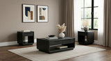 Leandro 3-piece Wood Coffee and End Table Set Burnished Black | Black | Burnished Black | 704638-S3