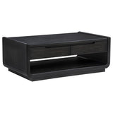 Leandro 3-piece Wood Coffee and End Table Set Burnished Black | Black | Burnished Black | 704638-S3