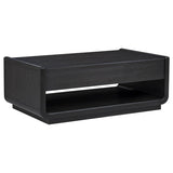 Leandro 3-piece Wood Coffee and End Table Set Burnished Black | Black | Burnished Black | 704638-S3