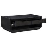Leandro 2-drawer Wood Cocktail Coffee Table Burnished Black | Black | Burnished Black | 704638