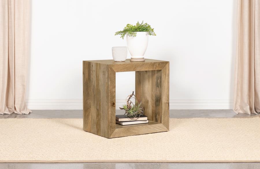 Benton Rectangular Solid Wood End Table Natural | King | Beige | Natural | 704837