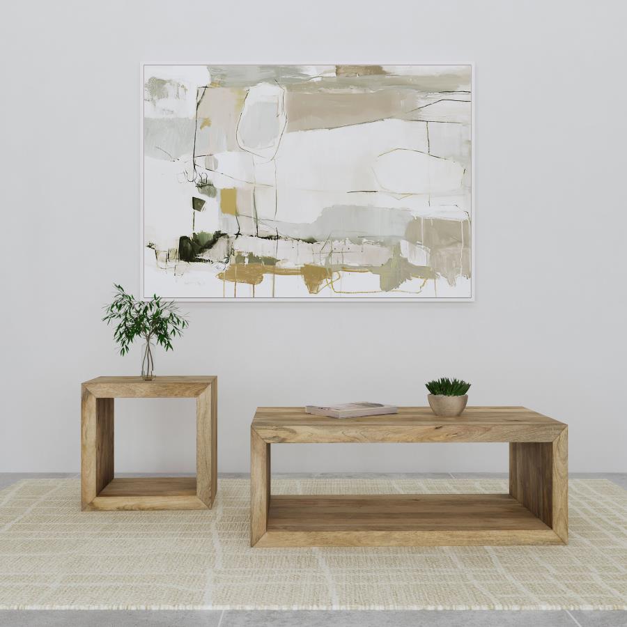 Benton 2-piece Solid Mango Coffee and End Table Set Natural | Beige | Natural | 704838-S2