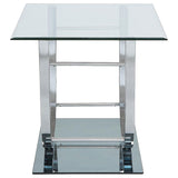 Danville Square U-Shaped Glass Top Side End Table Chrome | King | Silver | Chrome | 704987