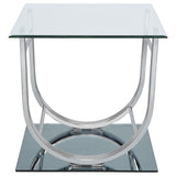 Danville 2-piece Glass Top Coffee and End Table Set Chrome | King | Silver | Chrome | 704988-S2