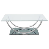 Danville 2-piece Glass Top Coffee and End Table Set Chrome | King | Silver | Chrome | 704988-S2
