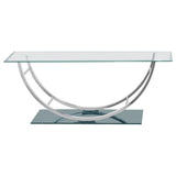 Danville Rectangular U-Shaped Glass Top Coffee Table Chrome | King | Silver | Chrome | 704988