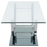 Danville Rectangular U-Shaped Glass Top Coffee Table Chrome | King | Silver | Chrome | 704988