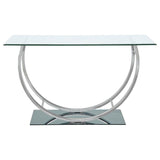 Danville U-shaped Glass Top Entryway Console Table Chrome