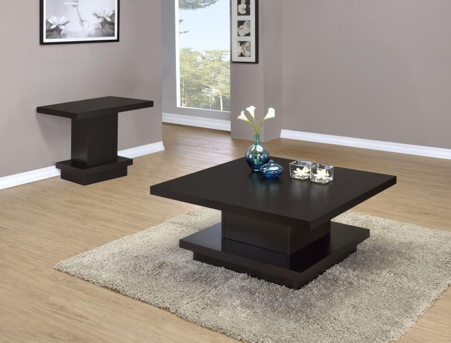 Reston 2-piece Square Coffee and End Table Set Cappuccino | Brown | Cappuccino | 705168-S2