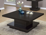 Reston Square Engineered Wood Coffee Table with Casters Cappuccino | King | Brown | Cappuccino | 705168